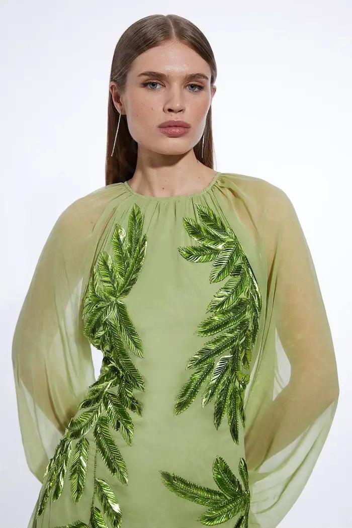 Personnalisé dernières robes de soirée de sauge 2025 arabe col rond