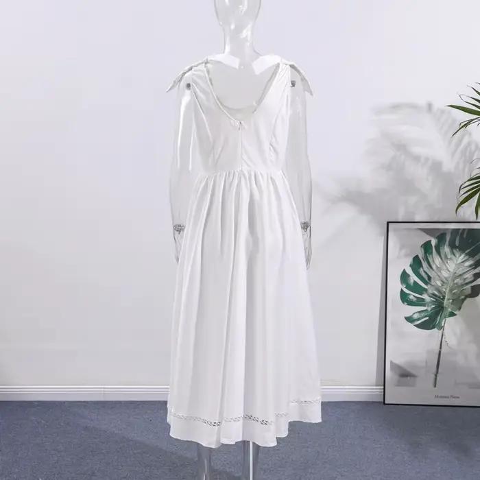 Robe longue à lacets avec nœud pour femmes