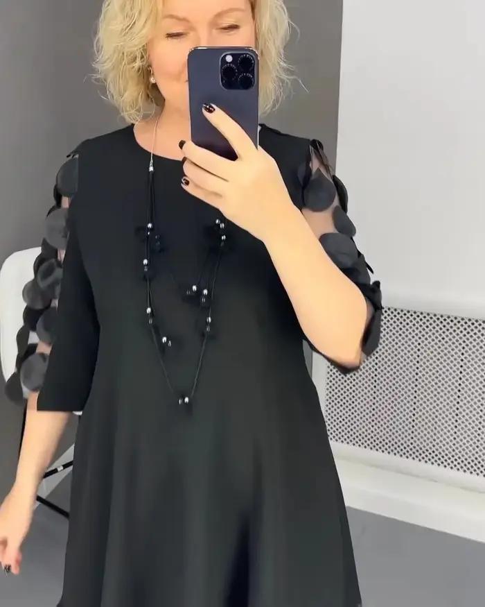 Robe évasée grande taille avec décor de points pour femmes