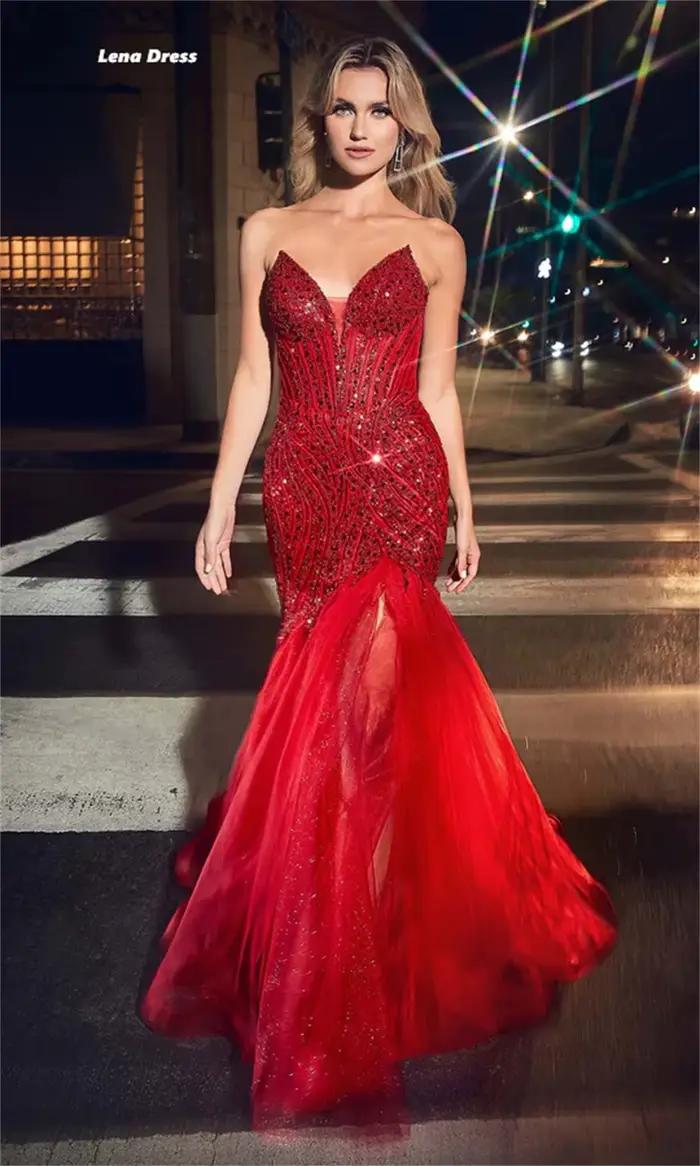 Lena Robes De Cocktail robe De soirée luxe élégant sirène sur mesure hors épaule Occasion spéciale