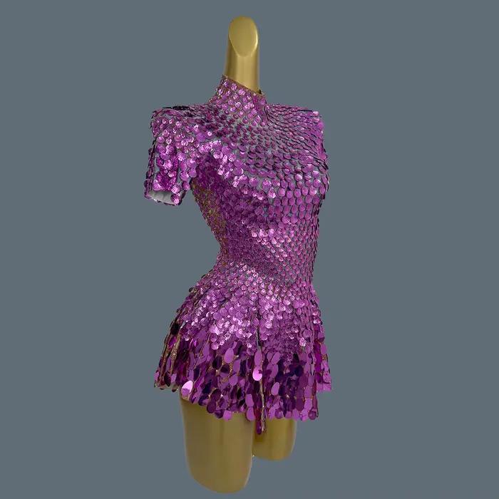 Paillettes scintillantes robe latine vêtements de scène célébrer anniversaire bal