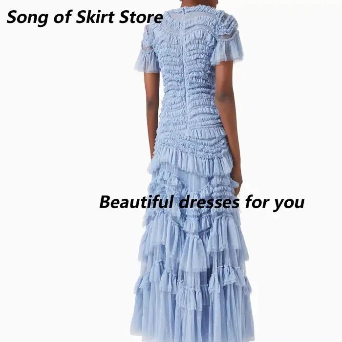 Robe de soirée bleue personnalisée