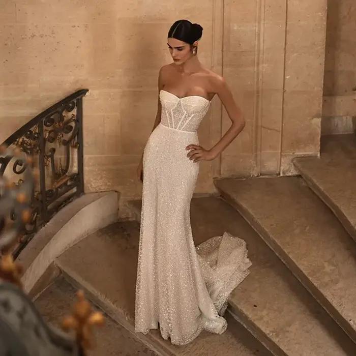 Robes de mariée sirène à paillettes pour la mariée 2026
