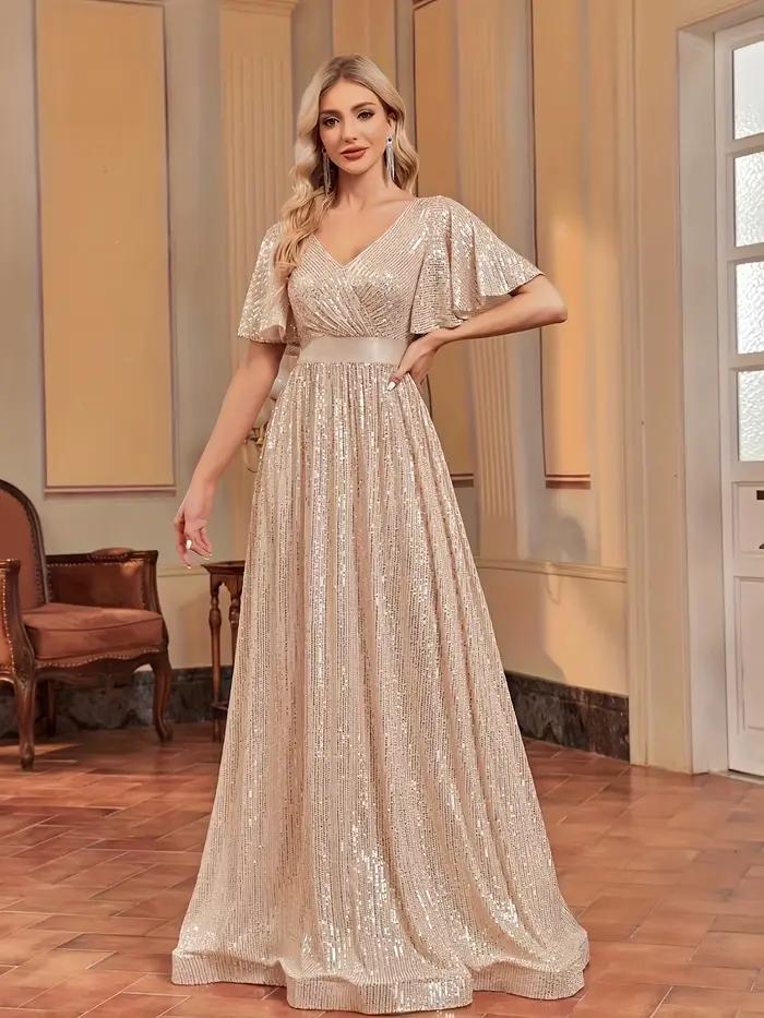 Robe de soirée élégante rétro évasée à manches en maille pour femme – Parfaite pour les fêtes