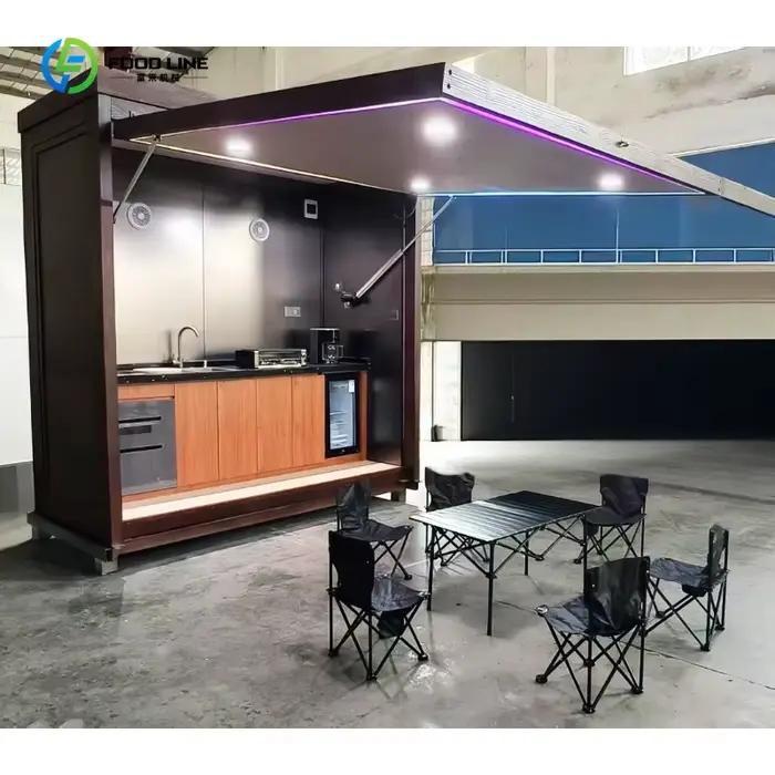 Ensemble de cuisine extérieure personnalisé, armoires extérieures, îlot barbecue avec évier, facile à assembler, résistant aux intempéries, pour pique-nique et fête