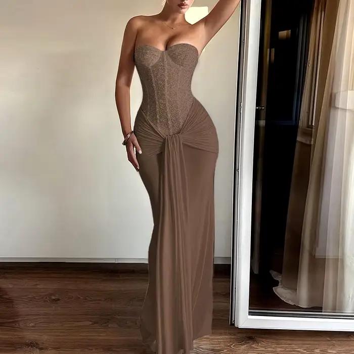 Robe longue de soirée de noël pour nouvel an