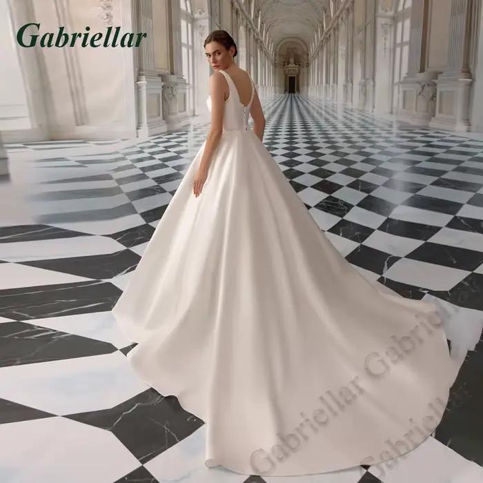 Robes de mariée Gabriellar Pearls coupe trapèze à bretelles spaghetti