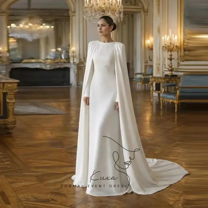 Robes de mariée élégantes KUXA à col rond