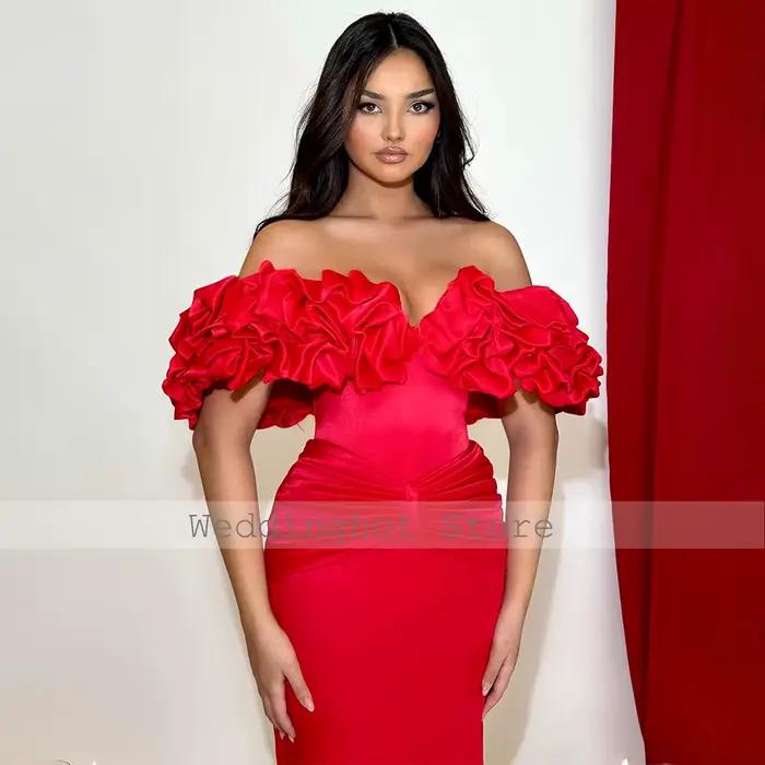 Robe de Soirée de Luxe Rouge pour Femme
