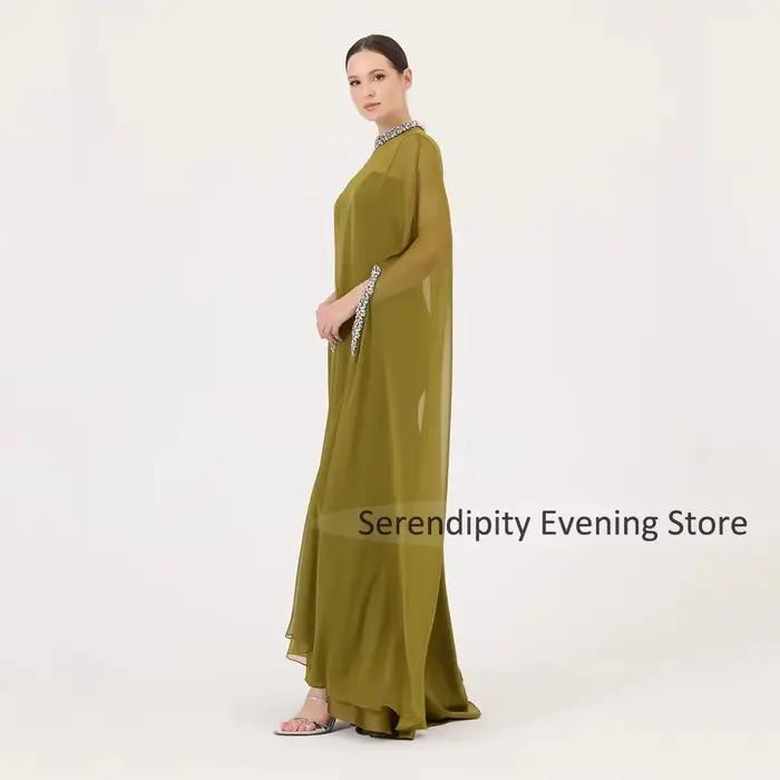 Robe de mère de la mariée élégante en mousseline avec cristal, silhouette en ligne, veste intégrée, pour mariage et soirées formelles