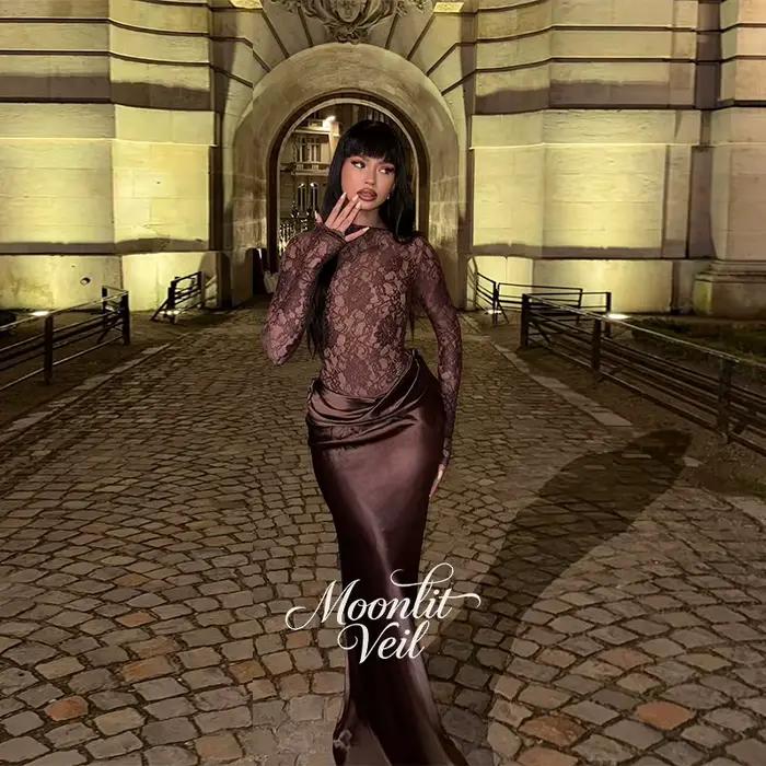 Robe de bal sirène personnalisée Moonlit Veil à col montant