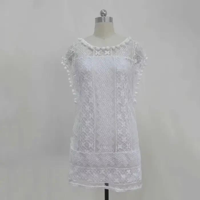 Été blanc femmes robe 2025 décontracté sans manches plage