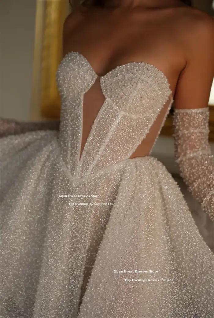 Xijun paillettes robes de mariée courtes chérie sans manches a-ligne robe de bal événement formel Cocktail