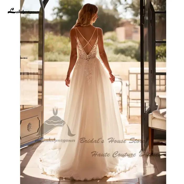 Yanshmigown-Robe Longue Bouffante en Mousseline de Soie pour Mariage