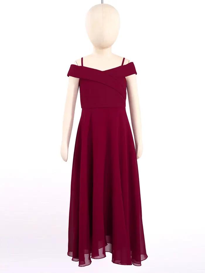 Robe longue de Rhen mousseline de soie pour adolescentes