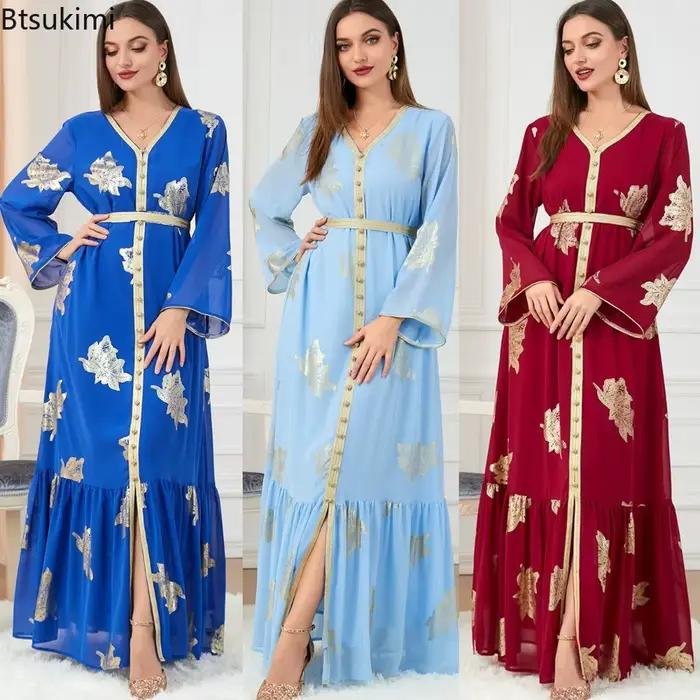 Robe longue en mousseline de soie pour femme