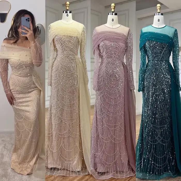 Serene Hill-Robe de soirée sirène avec surjupe