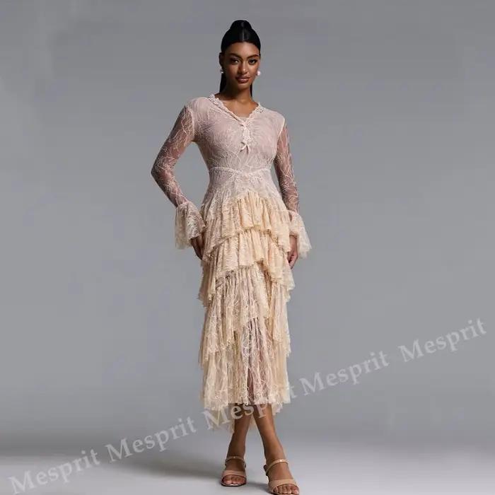 Robes de soirée formelles en dentelle personnalisées