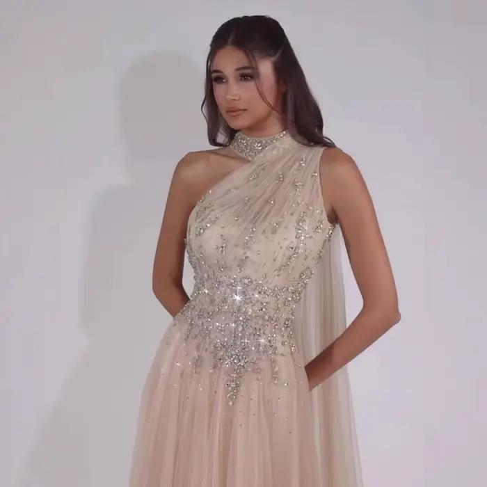 Serene Hill 2025 personnalisé nu une ligne une épaule luxe perlé robe de soirée
