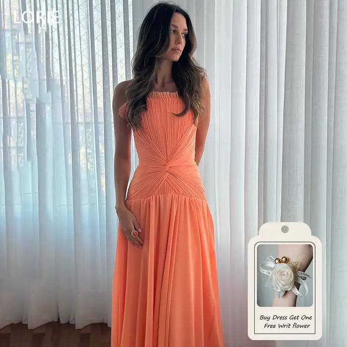LORIE – robe de soirée trapèze Orange