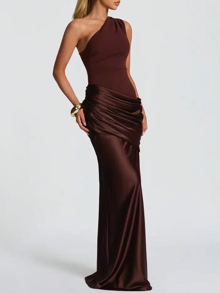 Robe longue moulante asymétrique Sadona pour femme