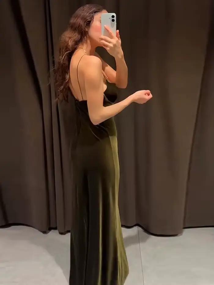 Robes de soirée pour femmes velours profond V Slip longue robe Sexy femme sans manches dos nu bal Cocktail Partywear nouvelles dames Vestido