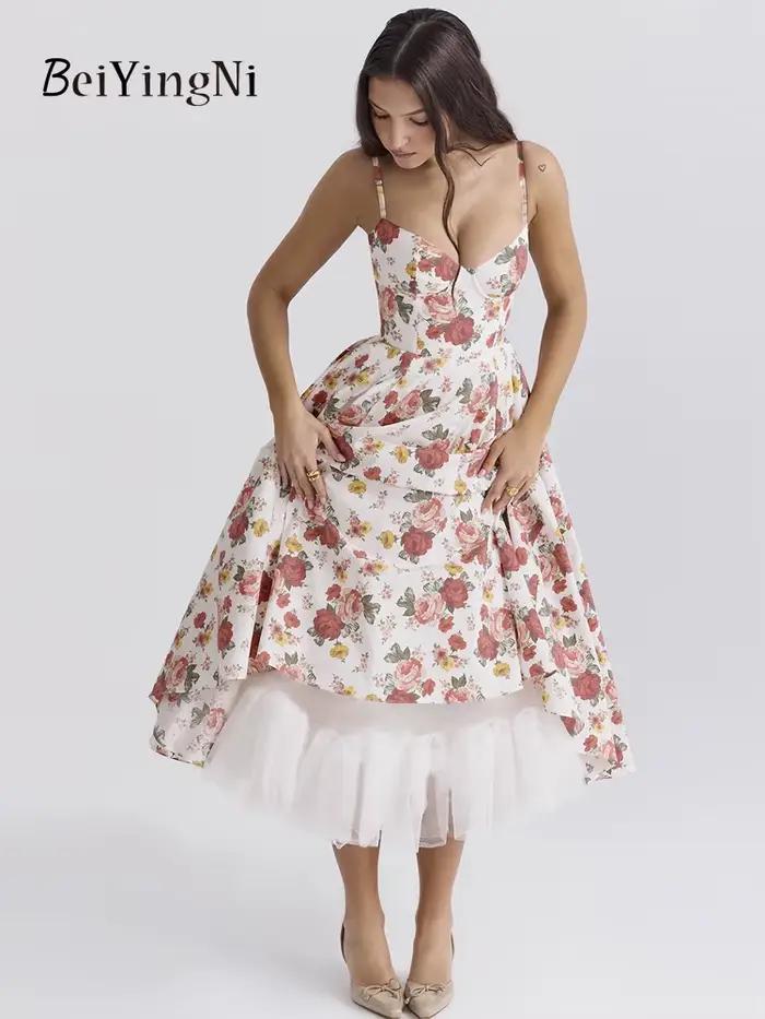 Beiyingni robes de soirée pour femmes 2025 nouvelle mode haut de gamme français Double couche Tutu robe maille mince