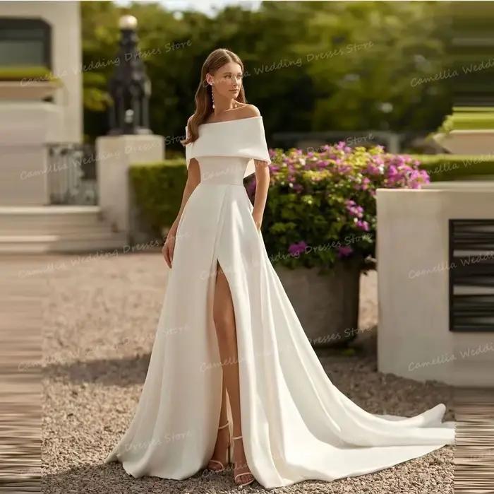 Robes de mariée sirène fendues sur le côté pour femmes