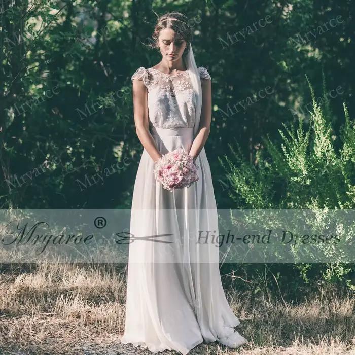 Zelyarce-Robe de Mariée Rustique en Mousseline de Soie