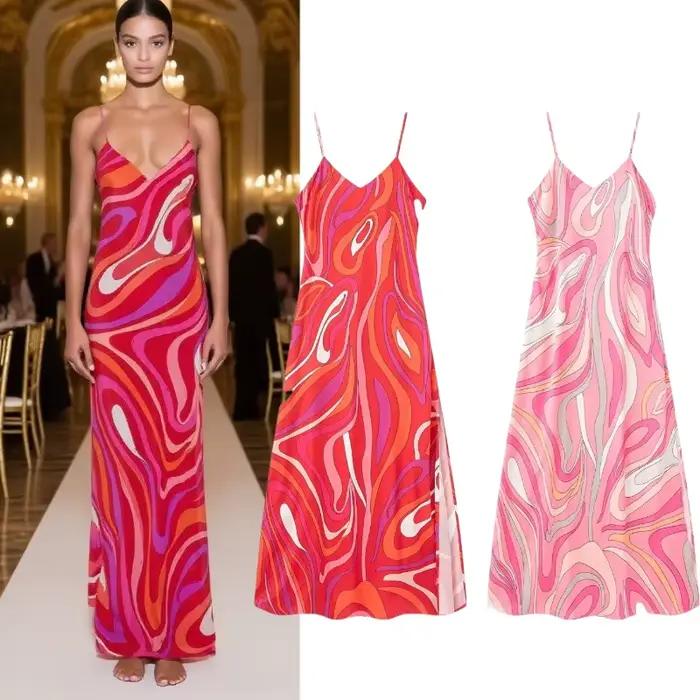Camisole élégante en polyester imprimée pour femmes sans manches style été à épaules nues pour les sorties et les occasions spéciales