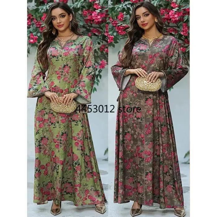 Robe musulmane femmes diamant imprimé Abaya