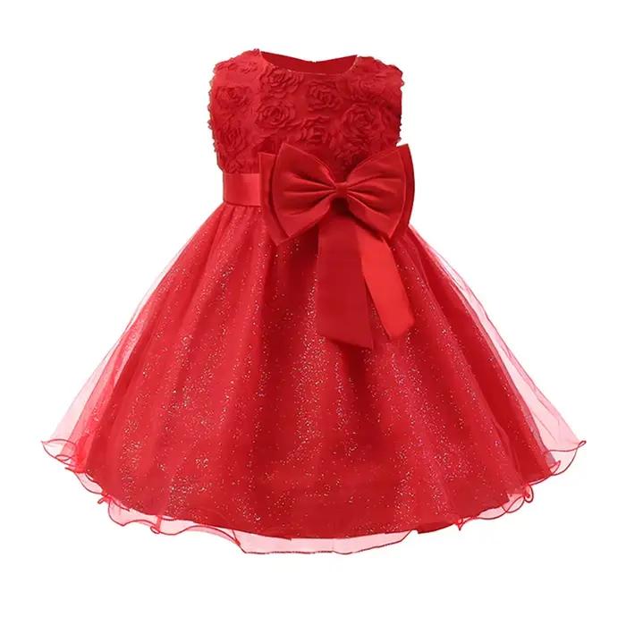 Robe de fête pour filles style européen et américain sans manches polyester viscose col rond pour occasions spéciales années 4-6