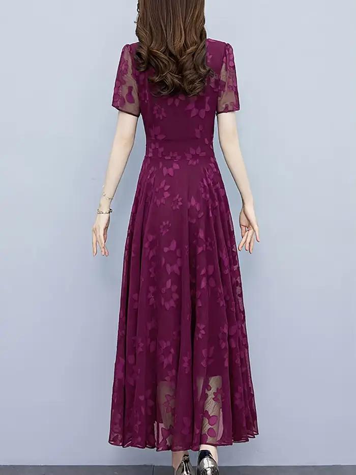 Robe Mi-Longue en Jacquard pour Femme