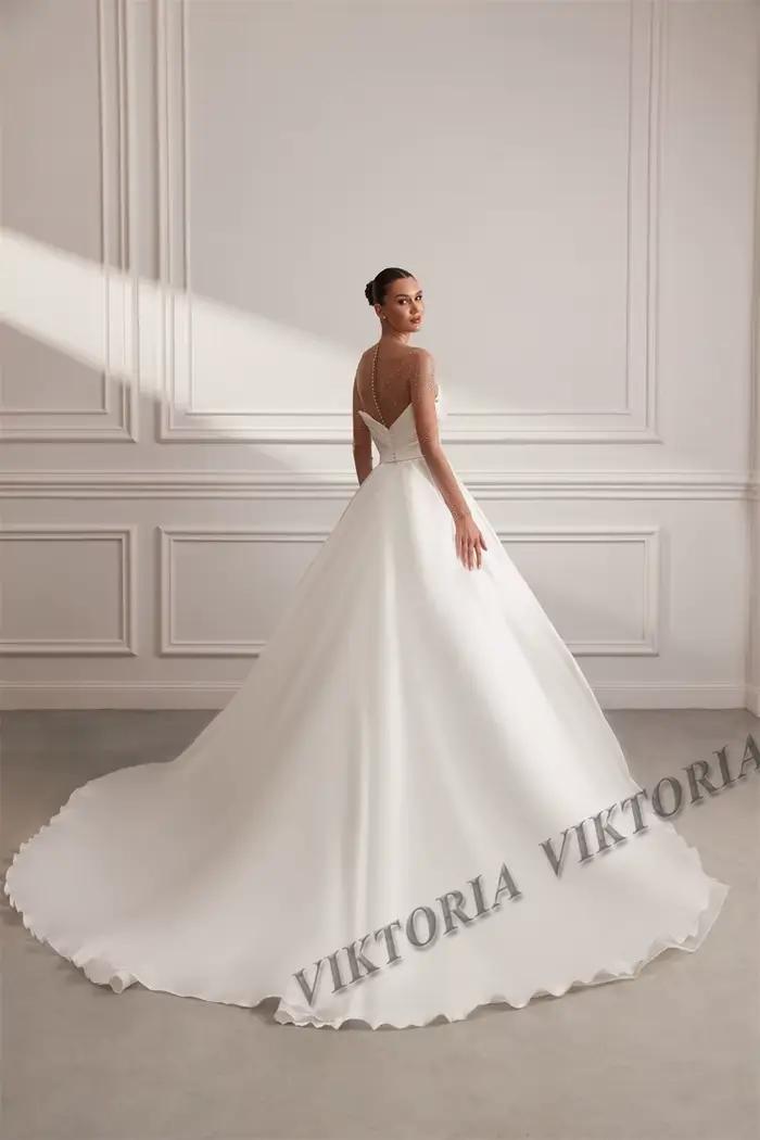 Robe de Mariée Élégante en Satin pour Femme