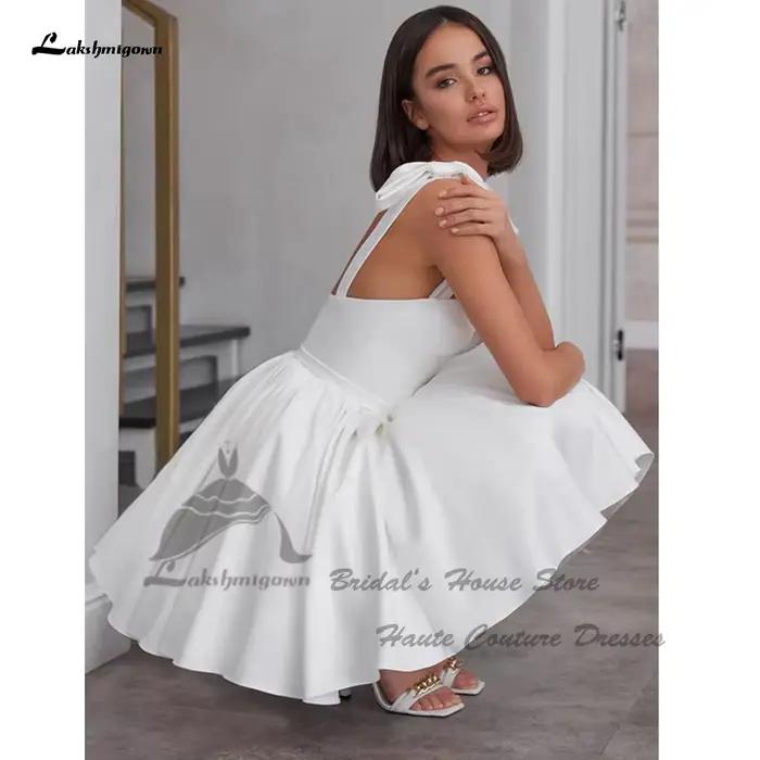 Robes de mariée de plage courtes en crêpe Simple