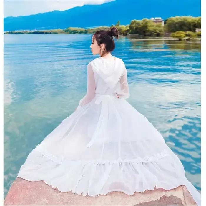 Chaka Salt Lake voyage photographie robe longue nouvelle fée rouge