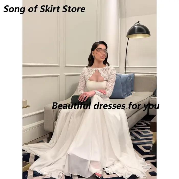 Robe de soirée élégante en dentelle et mousseline