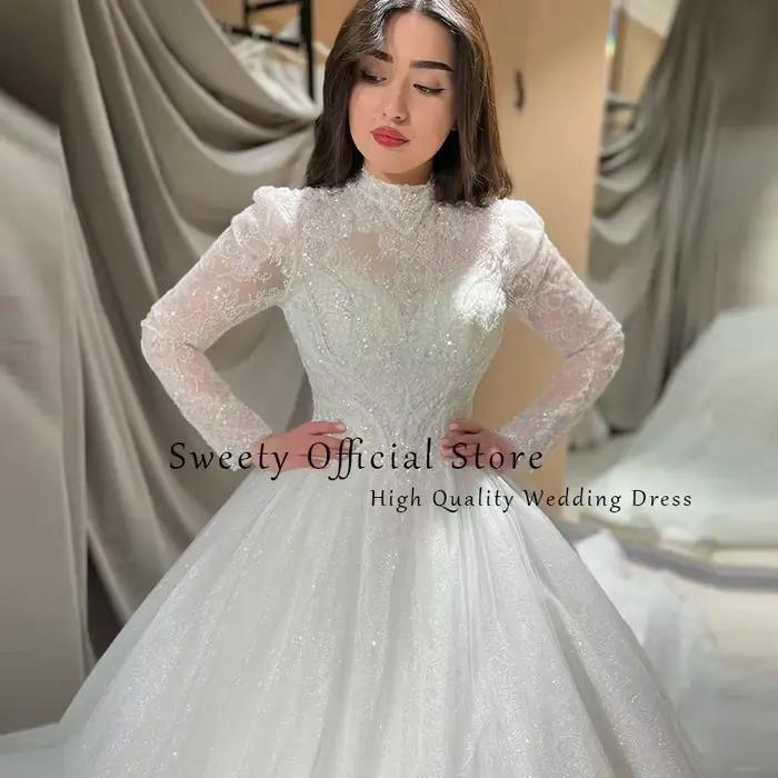 Robe de Mariée de Luxe avec Broderie de Dentelle et Paillettes