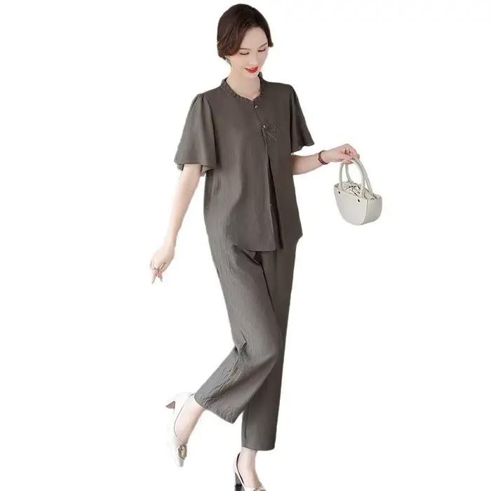 Ensemble deux pièces décontracté léger été chic pour femme occasions spéciales polyvalent confortable style unique