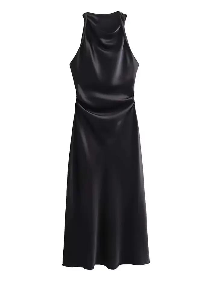 Robes longues en satin pour femmes 2026 – Robe midi d'été sexy pour femme