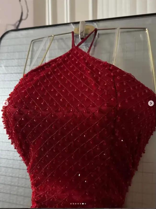 Robe de soirée bordeaux personnalisée