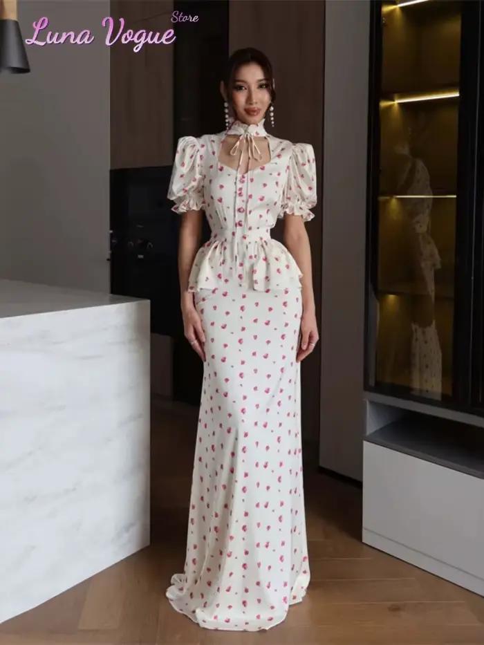Robe longue élégante en mousseline pour femme