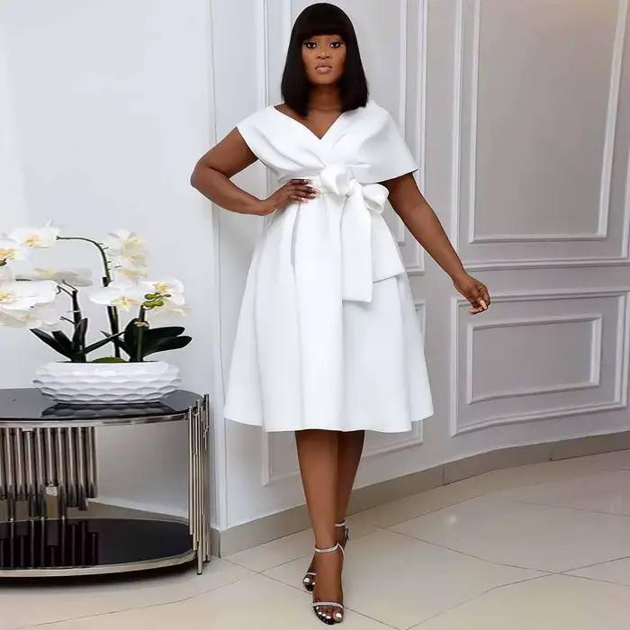 Irritation y-Robe trapèze en jersey à col en V pour les occasions