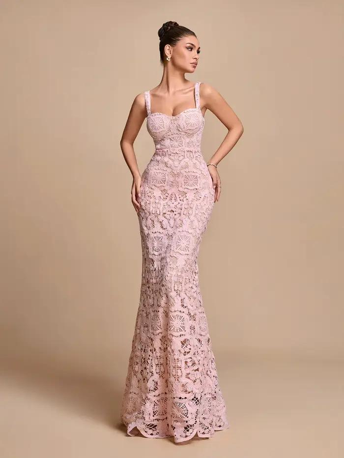 Robe de soirée sirène en dentelle 2026