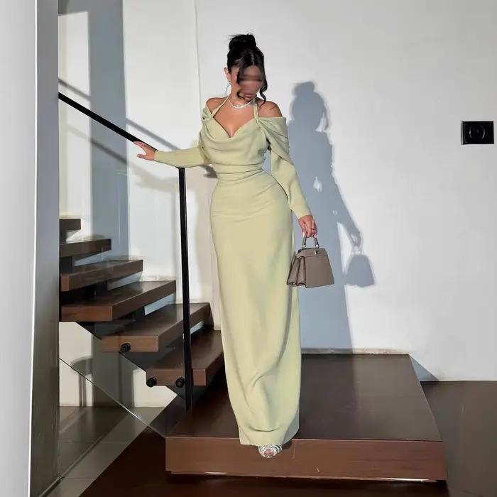 Robe de soirée élégante vert clair