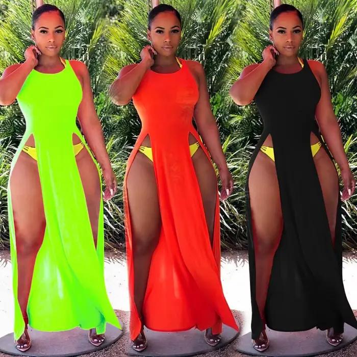 BKLD – robe longue fendue sur les cuisses pour femmes