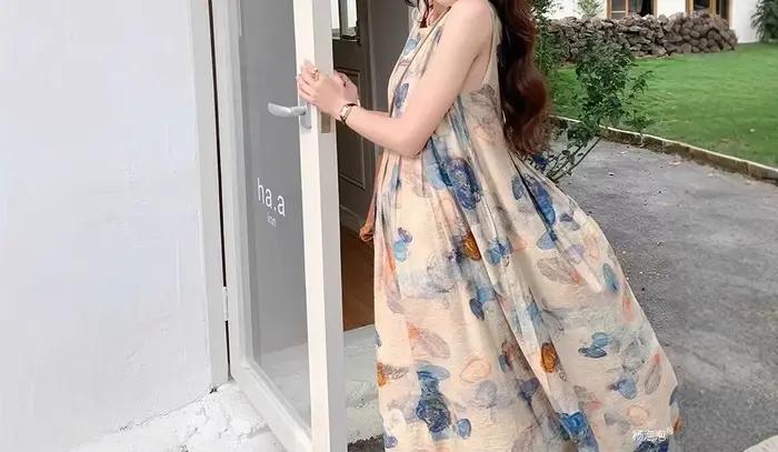 Robe débardeur longue style rétro artistique élégant pour femmes junior printemps été bywindto ocassions spéciales confortable et élégante