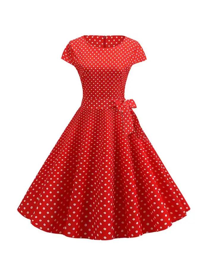 Femmes robes d'été Robe Vintage années 1950 60 Pin Up grande balançoire fête vêtements de travail