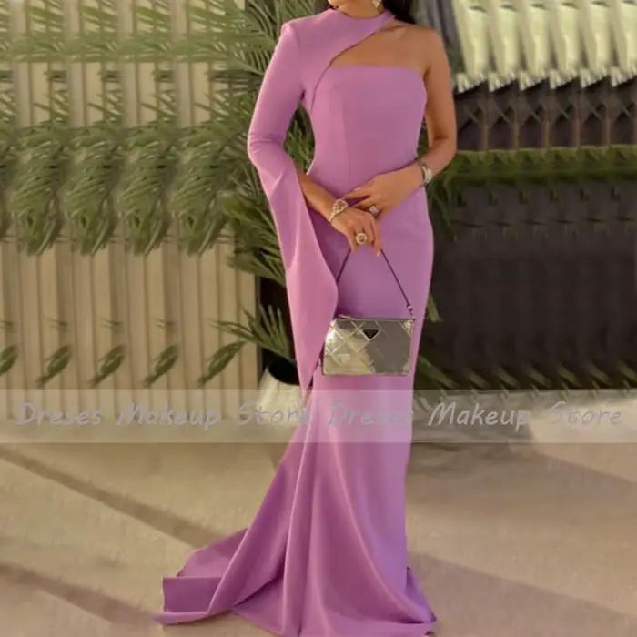 Robe de Soirée Longue et Simple à Col Rond pour Femme