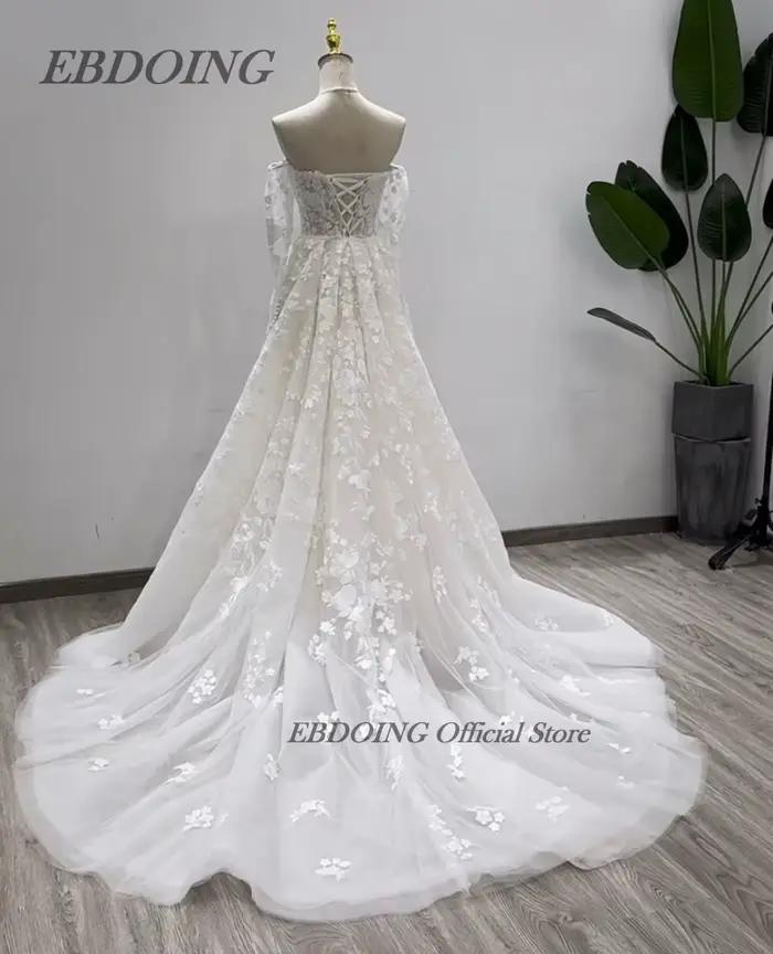 Nouvelle robe De mariée sirène 2 en 1 décolleté en cœur avec Deta robes
